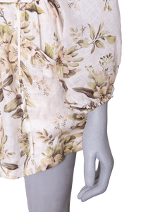 ZIMMERMANN PLAYSUIT FLORAL PRINT LINEN