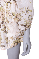 ZIMMERMANN PLAYSUIT FLORAL PRINT LINEN