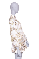 ZIMMERMANN PLAYSUIT FLORAL PRINT LINEN