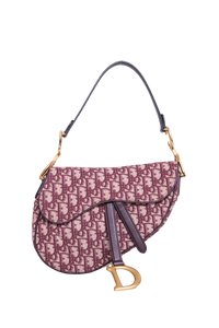 DIOR SADDLE OBLIQUE MEDIUM CANVAS WINE