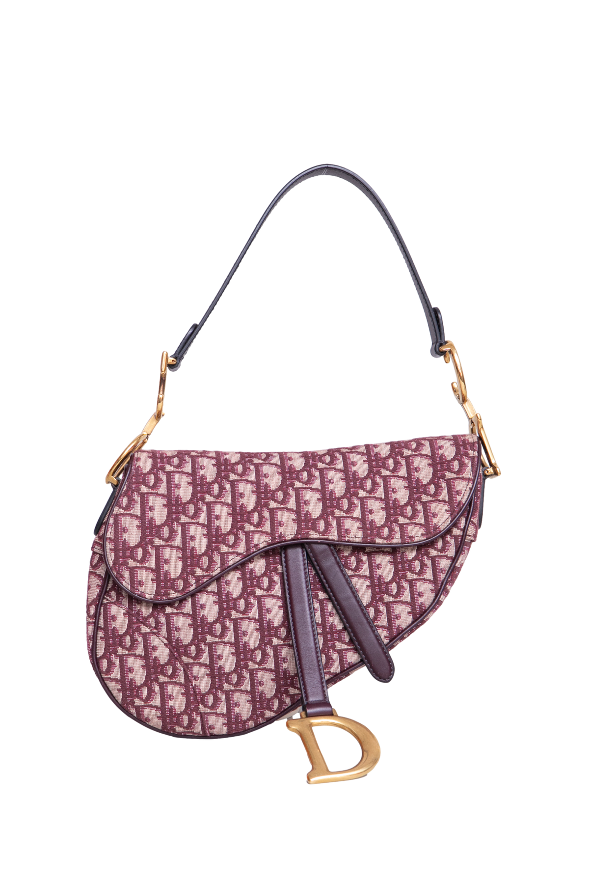 DIOR SADDLE OBLIQUE MEDIUM CANVAS WINE