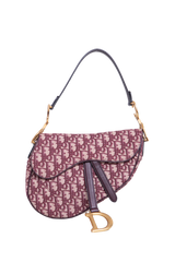 DIOR SADDLE OBLIQUE MEDIUM CANVAS WINE