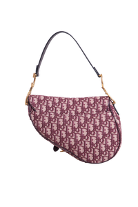 DIOR SADDLE OBLIQUE MEDIUM CANVAS WINE