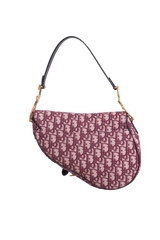 DIOR SADDLE OBLIQUE MEDIUM CANVAS WINE