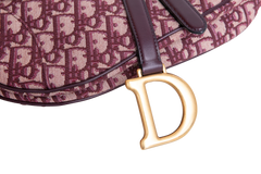 DIOR SADDLE OBLIQUE MEDIUM CANVAS WINE