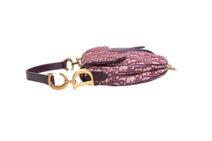 DIOR SADDLE OBLIQUE MEDIUM CANVAS WINE