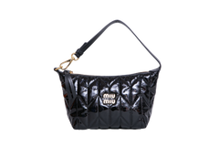 MIU MIU SPIRIT CIRÉ QUILTED PATENT BLACK
