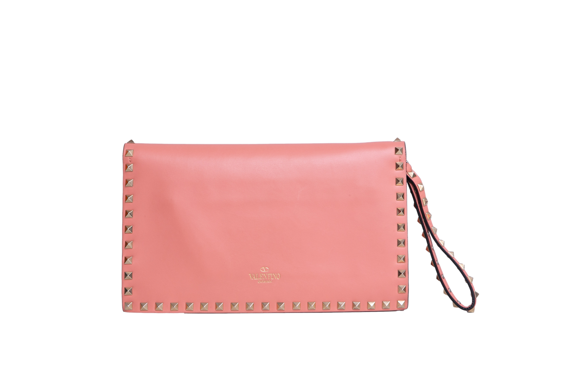 VALENTINO CLUTCH ROCKSTUD ROSE