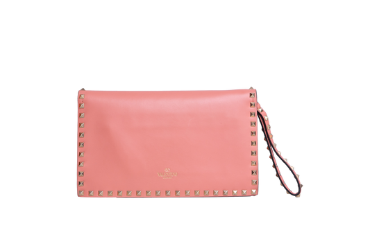 VALENTINO CLUTCH ROCKSTUD ROSE