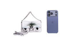 FENDI BAGUETTE MICRO MONSTER LEATHER WHITE
