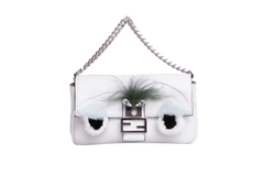FENDI BAGUETTE MICRO MONSTER LEATHER WHITE