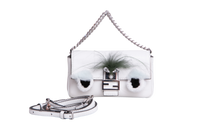 FENDI BAGUETTE MICRO MONSTER LEATHER WHITE