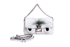 FENDI BAGUETTE MICRO MONSTER LEATHER WHITE