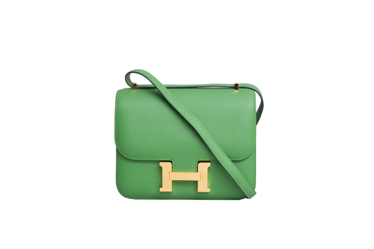 HERMÈS MINI CONSTANCE 18 EPSOM VERT YUCCA GOLD HDWR
