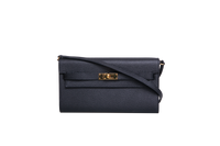 HERMÈS KELLY TO GO CHÈVRE MYSORE NOIR GOLD HDWR