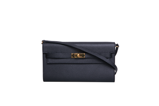 HERMÈS KELLY TO GO CHÈVRE MYSORE NOIR GOLD HDWR