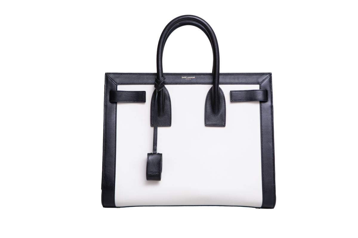 YSL SAC DE JOUR SMALL LEATHER BLACK/WHITE