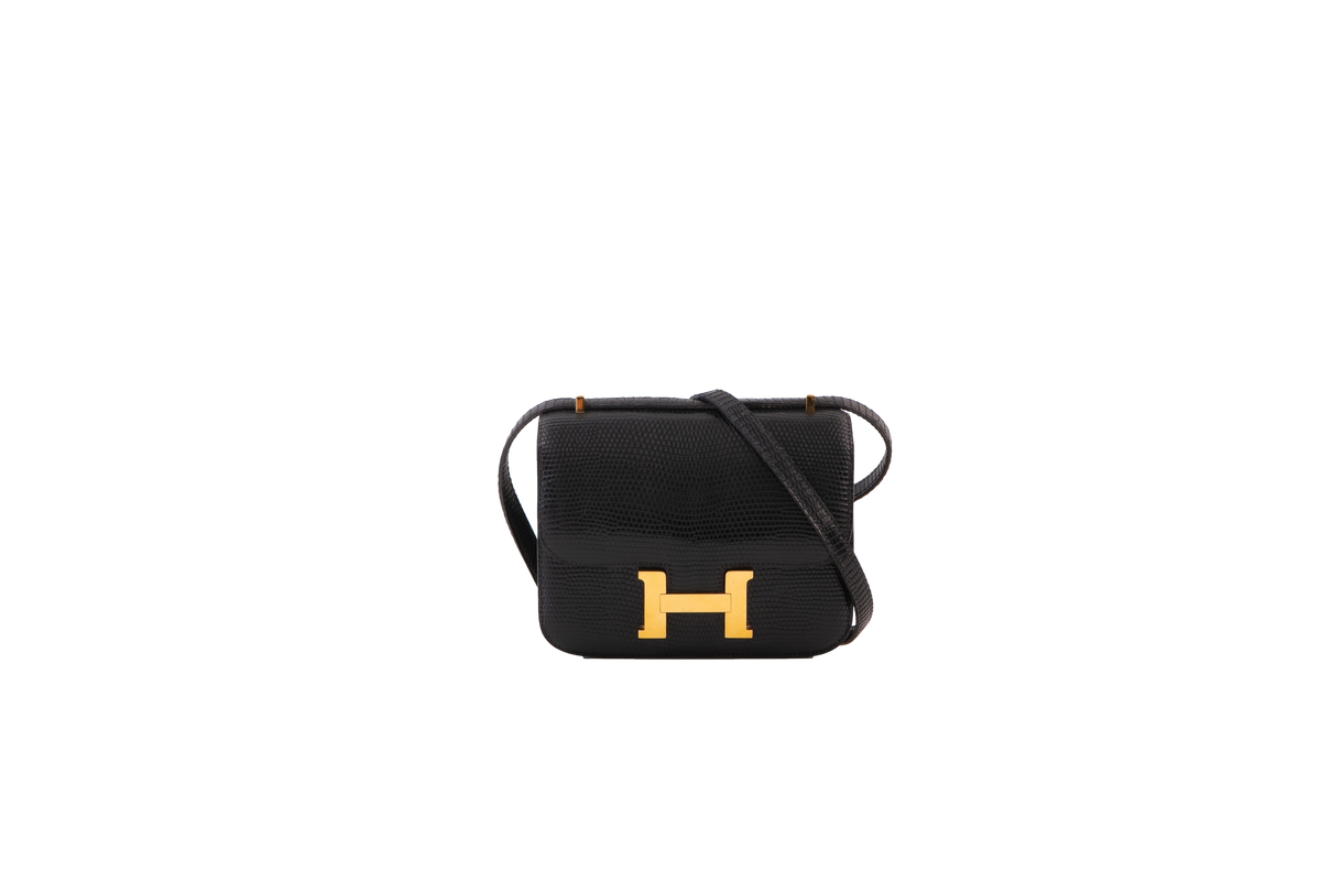 HERMÈS CONSTANCE 18 LEZARD BLACK