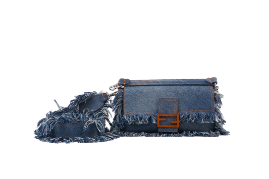 FENDI BAGUETTE DENIM FRINGE