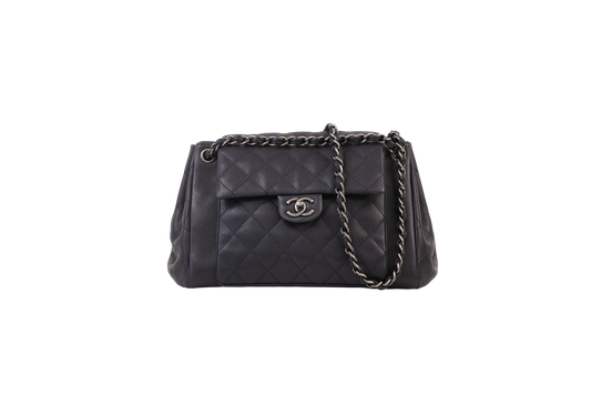 CHANEL SHOULDER NAVY CAVIAR
