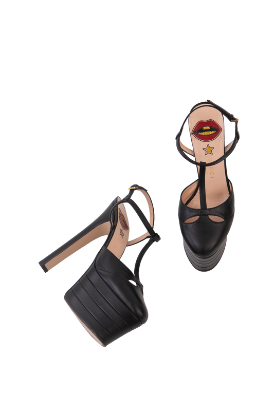 GUCCI SALTO PLATAFORMA BLACK BOCA