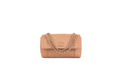 CHANEL MEDIUM DAILY CHEVRON FLAP BEIGE