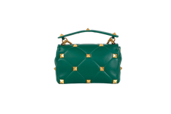 VALENTINO ROMAN STUD LARGE GREEN NAPPA