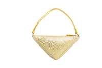PRADA TRIANGLE YELLOW SATIN RHINESTONE STUDDED