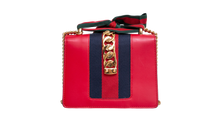 GUCCI SYLVIE SMALL WEB LEATHER RED