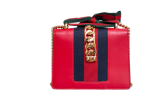 GUCCI SYLVIE SMALL WEB LEATHER RED