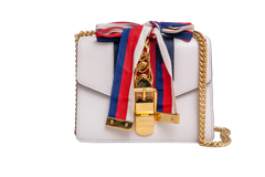 GUCCI SYLVIE SMALL WEB LEATHER WHITE