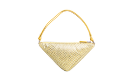 PRADA TRIANGLE YELLOW SATIN RHINESTONE STUDDED