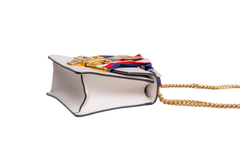 GUCCI SYLVIE SMALL WEB LEATHER WHITE