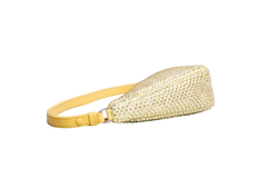 PRADA TRIANGLE YELLOW SATIN RHINESTONE STUDDED