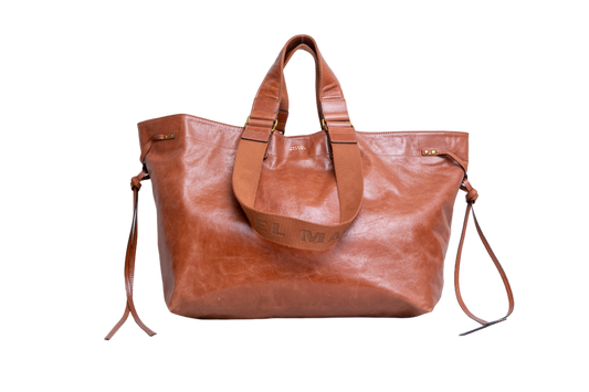 ISABEL MARANT WARDY TOTE BAG LARGE LEATHER BROWN