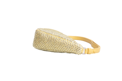 PRADA TRIANGLE YELLOW SATIN RHINESTONE STUDDED