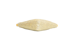 PRADA TRIANGLE YELLOW SATIN RHINESTONE STUDDED