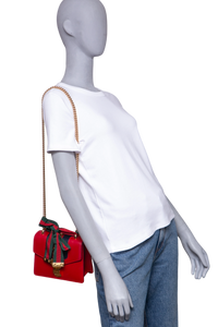 GUCCI SYLVIE SMALL WEB LEATHER RED