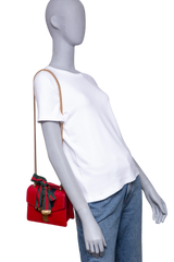 GUCCI SYLVIE SMALL WEB LEATHER RED