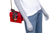 GUCCI SYLVIE SMALL WEB LEATHER RED