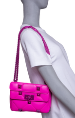VALENTINO ROMAN STUD SMALL TOP HANDLE PINK