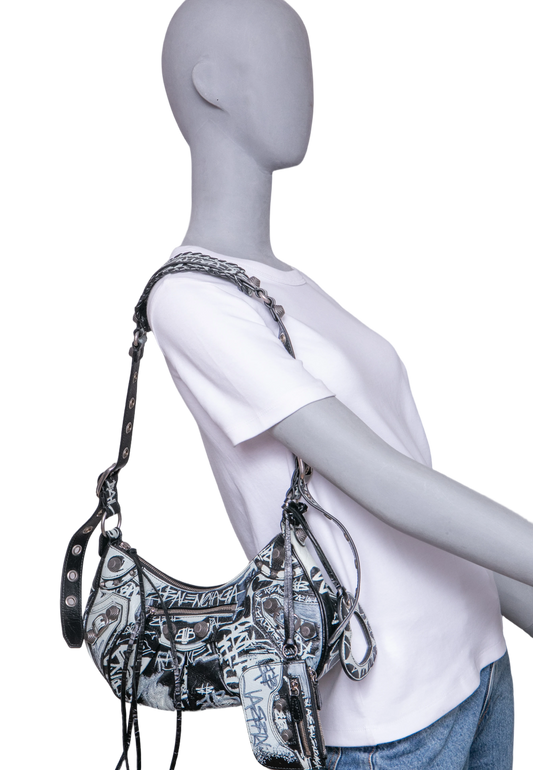 BALENCIAGA LE CAGOLE S GRAFFITI BLACK