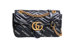 GUCCI X BALENCIAGA THE HACKER PROJECT GG MARMONT BLACK SMALL