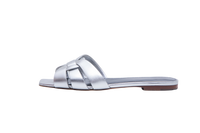 YSL TRIBUTE MULE IN SILVER LEATHER - 37 BR