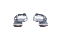 YSL TRIBUTE MULE IN SILVER LEATHER - 37 BR