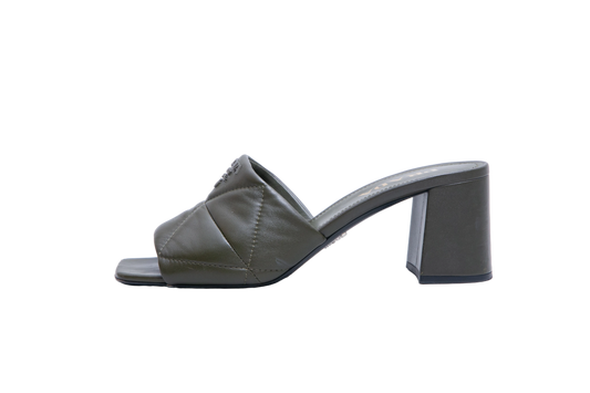 PRADA MULE QUILTED GREEN