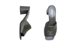 PRADA MULE QUILTED GREEN