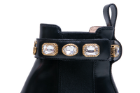 GUCCI ANKLE BOOTS DOUBLE G CRYSTAL EMBELLISHED BLACK - 33 BR