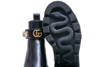 GUCCI ANKLE BOOTS DOUBLE G CRYSTAL EMBELLISHED BLACK - 33 BR