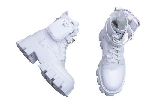 PRADA MONOLITH RE-NYLON WHITE - 35 1/2 BR